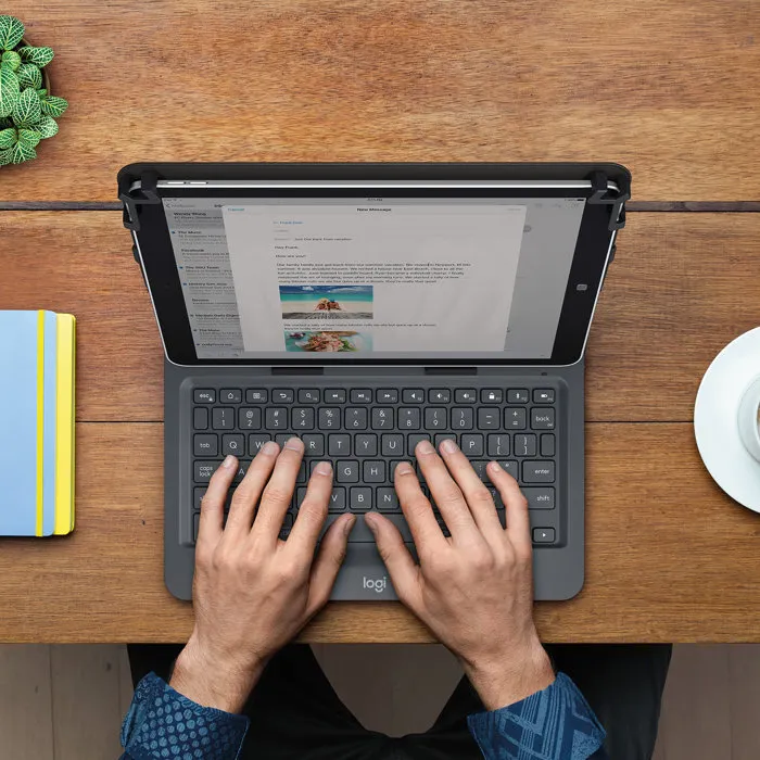 Logitech Universal Folio - Etui clavier AZERTY pour tablettes 9-10 pouces - Noir