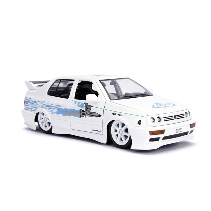 Jada Fast & Furious 1995 VW Jetta 1:24, White / Blue Jada Fast & Furious 1995 VW Jetta 1:24, White / Blue
