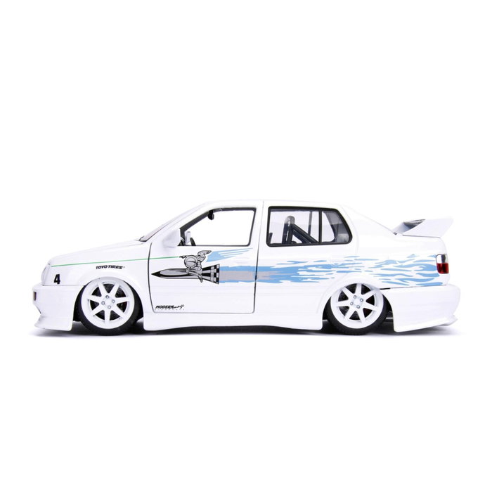 Jada Fast & Furious 1995 VW Jetta 1:24, White / Blue Jada Fast & Furious 1995 VW Jetta 1:24, White / Blue