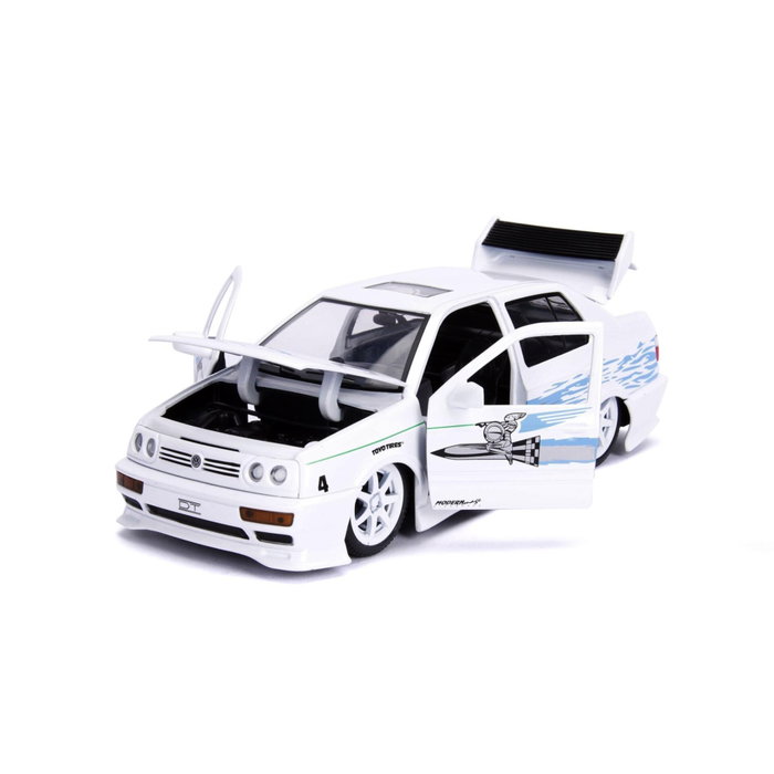 Jada Fast & Furious 1995 VW Jetta 1:24, White / Blue Jada Fast & Furious 1995 VW Jetta 1:24, White / Blue