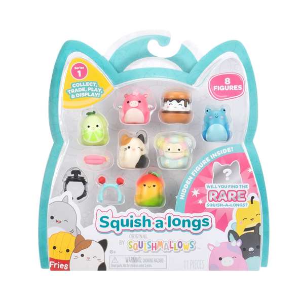 Jazwares Lot de 8 figurines Squish a Long 2,5 cm - Modèles assortis