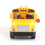 TACHAN Autobus Scolaire Américain 1:16 avec Effets Sonores et Lumineux, Fonctionne par Friction, Jaune (Langues: Anglais, Français, Allemand, Italien, Portugais, Espagnol), +3 Ans