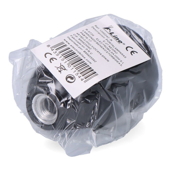 F-Line Porte-ampoule E27 baquelite noir Ø43 x 65 mm, intérieur céramique, 4A 230V