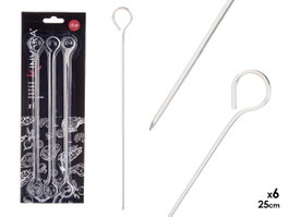 KINVARA Set de 6 piques à brochette en métal 25 cm, Plata