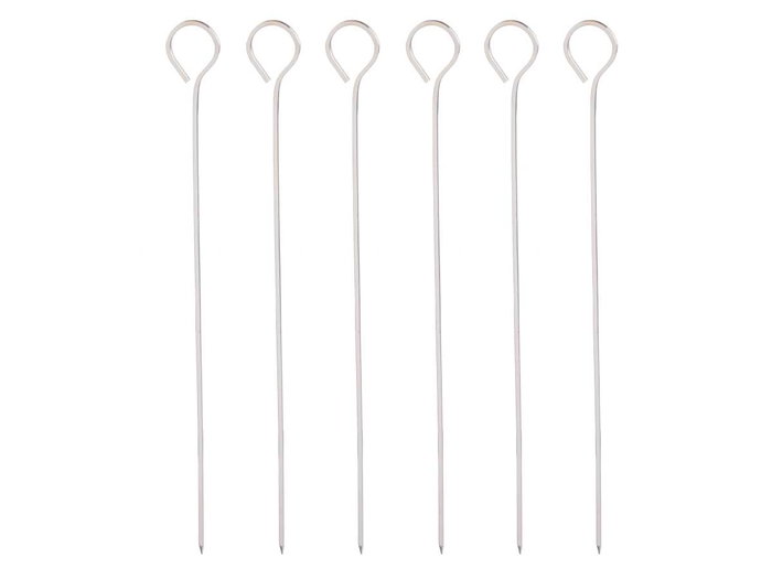 KINVARA Set de 6 piques à brochette en métal 25 cm, Plata