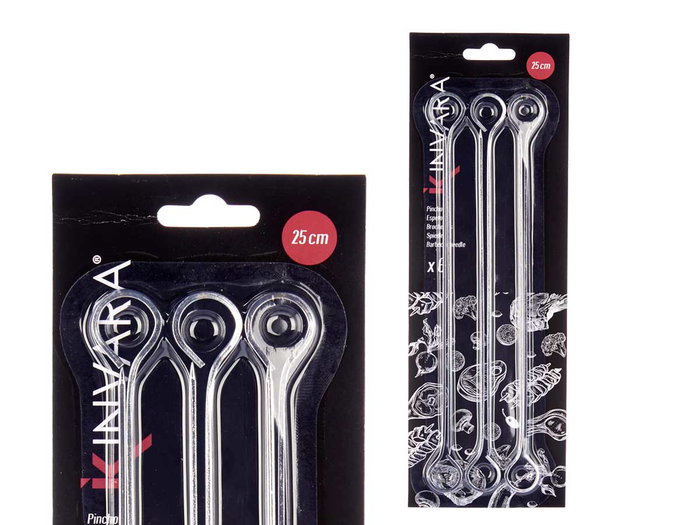 KINVARA Set de 6 piques à brochette en métal 25 cm, Plata