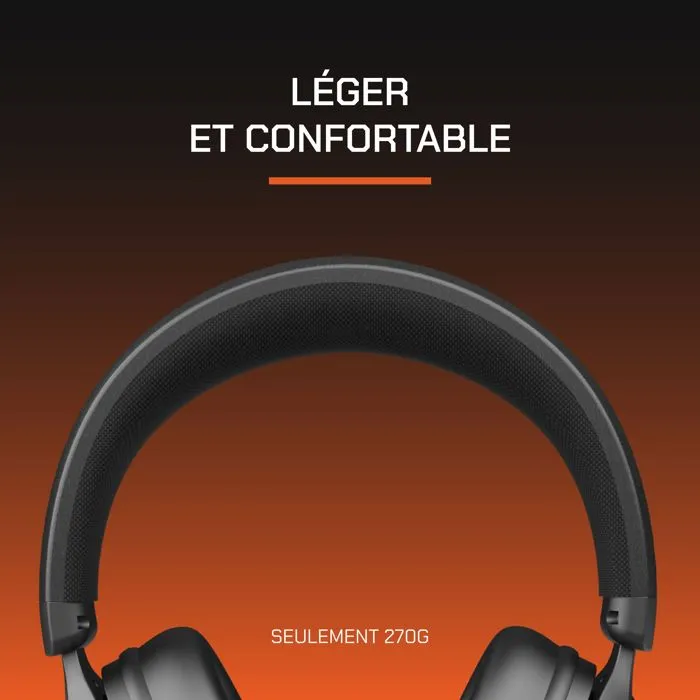 Nova Gaming Casque Gamer sans fil Atlas GH215 - Micro amovible - Audio puissant - Rétroéclairage RGB - Noir