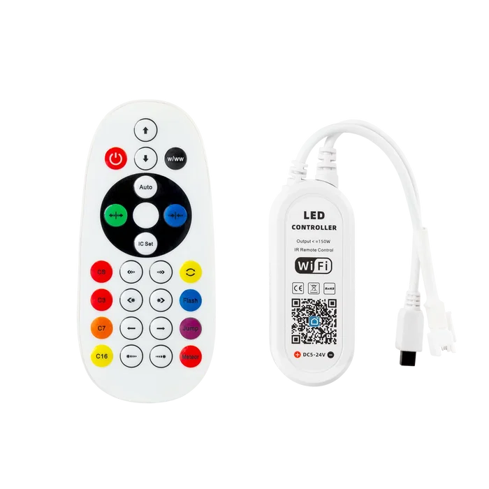 Tuya Contrôleur LED RGB App + Télécommande 12-24VDC IP20 pour Ruban LED RGBIC Tuya Contrôleur LED RGB App + Télécommande 12-24VDC IP20 pour Ruban LED RGBIC