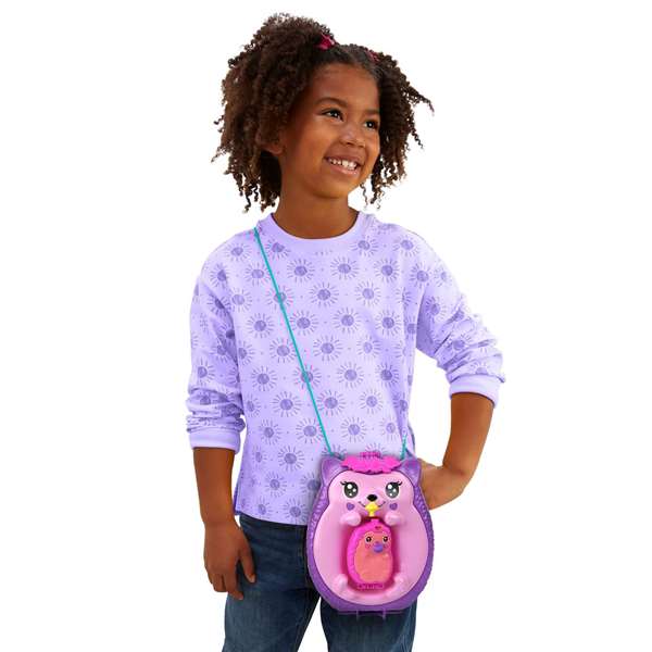 Mattel Coffre sac à dos Maman hérisson et bébé pour mini poupées Polly Pocket - Jeu de figurines pour enfants à partir de 4 ans