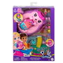 Mattel Polly Pocket - Coffret à porter 2 en 1 Maman Hérisson et bébé - Jeu d'éveil avec 16 accessoires et fonction biberon - Référence JBJ91