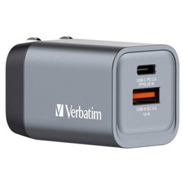 Verbatim Chargeur GaN GNC-35 35 W avec 1x USB-C PD et 1x USB-A QC 3.0