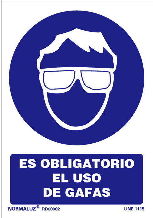 Signal luminescente OBLIGATORIO USO GAFAS 21x30 Signal luminescente OBLIGATORIO USO GAFAS 21x30