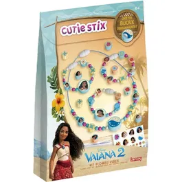 Lansay Cutie Stix Kit Flower Vibes Vaiana 2 - Coffret Créatif Perles et Décos pour Réaliser Colliers et Bracelets - À Partir de 6 Ans