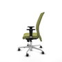 Piqueras Y Crespo Chaise Albacete confidente, Vert olive, Mécanisme Sincro, Base Aluminium, Accoudoirs 1D, Roues 65mm