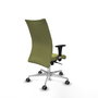 Piqueras Y Crespo Chaise Albacete confidente, Vert olive, Mécanisme Sincro, Base Aluminium, Accoudoirs 1D, Roues 65mm