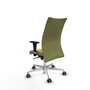 Piqueras Y Crespo Chaise Albacete confidente, Vert olive, Mécanisme Sincro, Base Aluminium, Accoudoirs 1D, Roues 65mm
