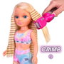 FAMOSA Poupe Nancy Air Styler Nac73000 avec outil de coiffure, cheveux flexibles, mallette de rangement et 5 styles de coiffure