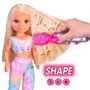 FAMOSA Poupe Nancy Air Styler Nac73000 avec outil de coiffure, cheveux flexibles, mallette de rangement et 5 styles de coiffure