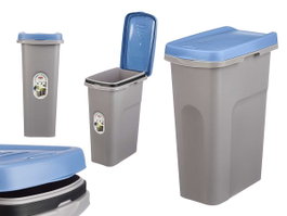 Stefanplast Corbeille à Papier avec Maintien de Sac 25L Bleu 24x51x39 cm (Set de 6)
