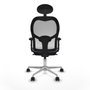 Piqueras y Crespo 2D086N1 Chaise de Bureau avec Appui-tête Gris