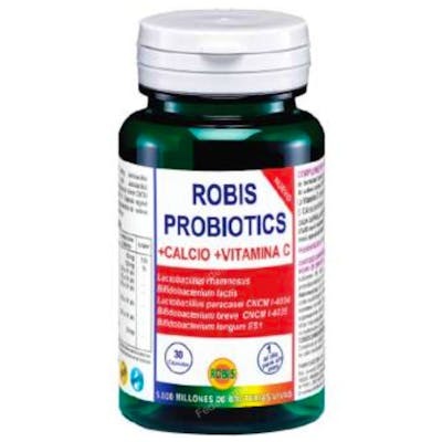 ROBIS Probiotiques + Calcium + Vitamine C 30 Gélules Complément Alimentaire Flore Intestinale ROBIS Probiotiques + Calcium + Vitamine C 30 Gélules Complément Alimentaire Flore Intestinale