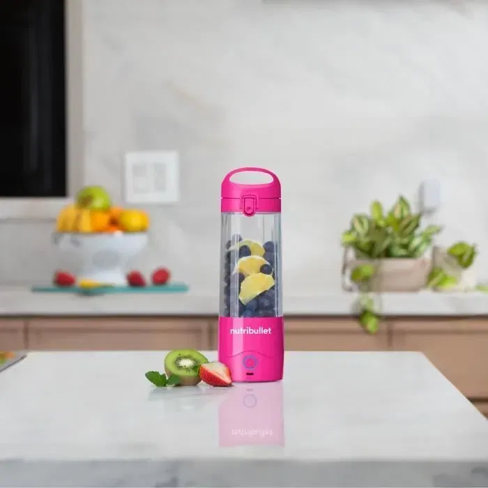 Nutribullet Portable Smoothie Maker NBP003BP - Blender personnel USB-C, 70W, 0.475L, gobelet Tritan sans BPA, rose, 1 gourde incluse