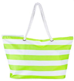 Poessa Bolso de playa - Sac de plage en polyester Oxford 59x19x40cm - Surtido Modèles - Couleurs assorties : Bleu/Blanc, Vert/Blanc