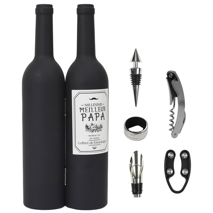 The Concept Factory Coffret d'accessoires pour le vin 5 pièces en forme de bouteille The Concept Factory Coffret d'accessoires pour le vin 5 pièces en forme de bouteille