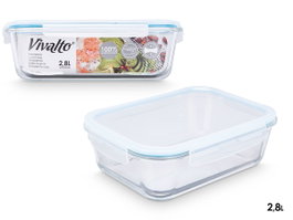 Vivalto Boîte Hermétique en Borosilicate 2800ml 28x9x21cm Transparente (Set de 6)