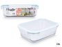 Vivalto Boîte Hermétique en Borosilicate 2800ml 28x9x21cm Transparente (Set de 6)