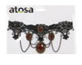 atosa Collier Halloween avec pendentif décoratif noir et argent