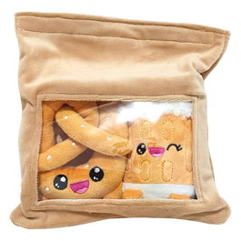 Joy Toy (IT) Pack 2 peluches Yummis Together Pretzel & Beer avec sac à emporter