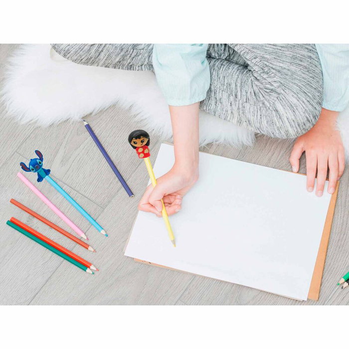 CyP Brands Blister de 3 Capuchons 3D Stitch Disney pour Stylos et Crayons