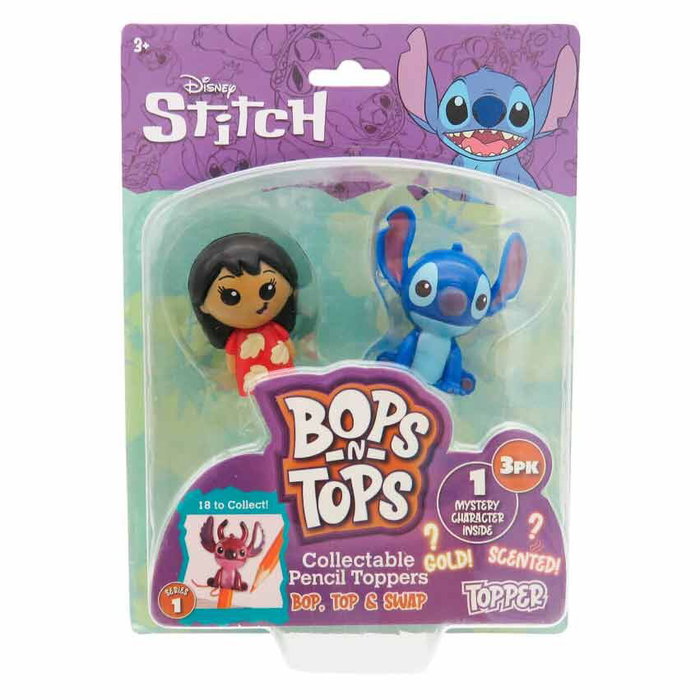 CyP Brands Blister de 3 Capuchons 3D Stitch Disney pour Stylos et Crayons