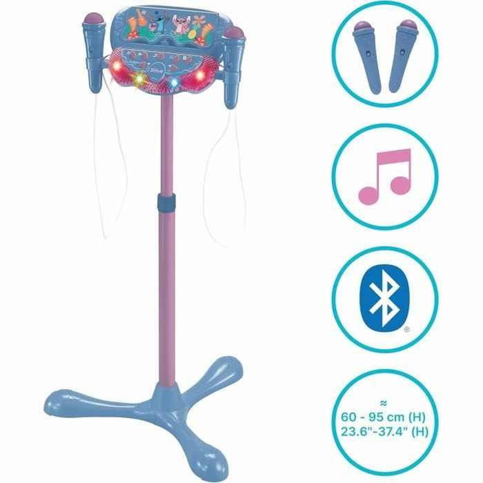 Lexibook Microphone Stitch sur pied ajustable avec enceinte Bluetooth