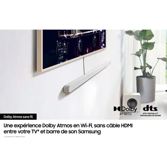 Samsung Barre de Son HW-S811D/XE Atmos Sans Fil 3.1.2 Ch Ultra-Fine avec Wi-Fi, Bluetooth, Contrôle Vocal et Q-Symphony 3.0