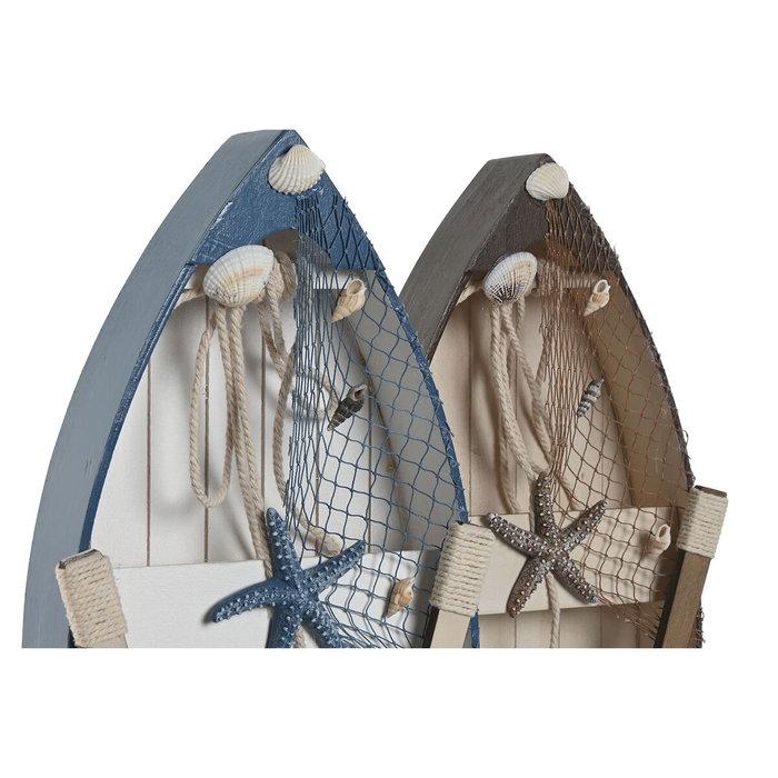 Home ESPRIT Figurine Décorative Bleu Blanc Marron 20 x 7 x 40 cm (2 Unités) lifing