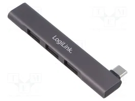 LOGILINK Hub USB 4 ports USB-A et prise USB-C gris UA0437