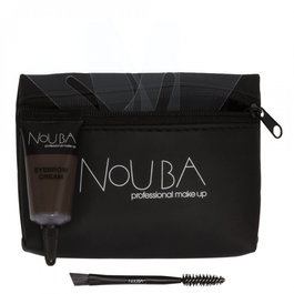 Nouba Set de Maquillage 25 Pièces : Brosse à Sourcils, Gel Fixateur pour Sourcils 7 ml et Pochette de Transport en Textile Noir