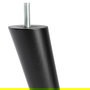 Q&Q Pata Conica Inclin. H150 M8 Noir - Patte de meuble conique inclinée en bois, finition noire, hauteur 150 mm