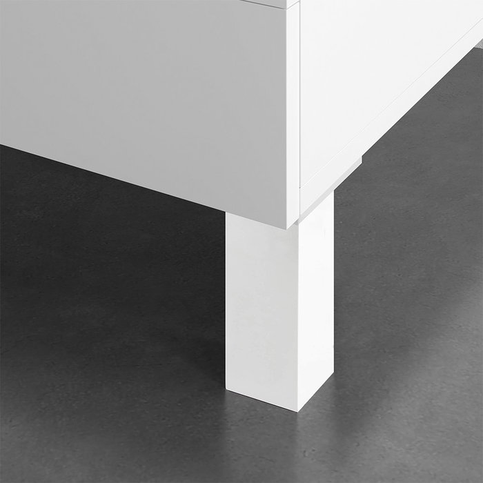 Rei 972 Pied d'angle carré en ABS blanc 42 x 42 x 150 mm