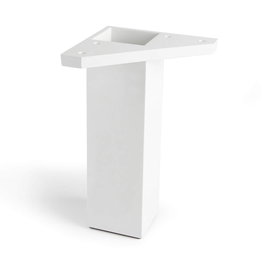 Rei 972 Pied d'angle carré en ABS blanc 42 x 42 x 150 mm