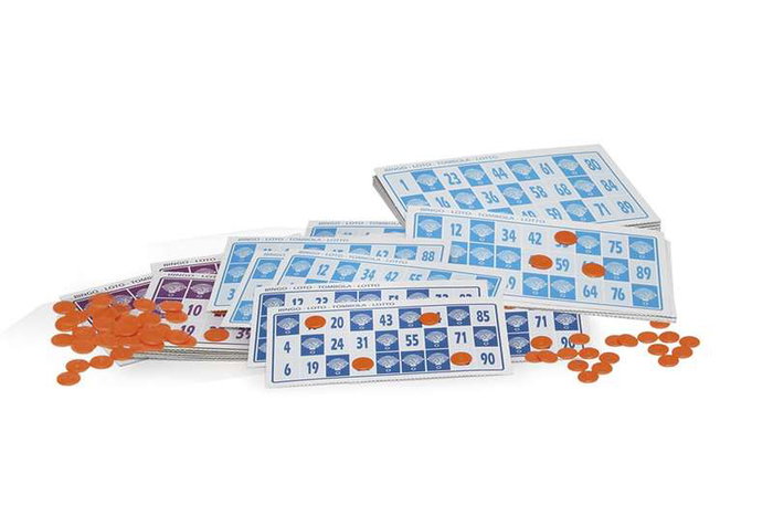 Chicos - Bingo automatique deluxe 72 cartons - Dimensions : 30 x 42 x 23 cm - Langues : espagnol, anglais