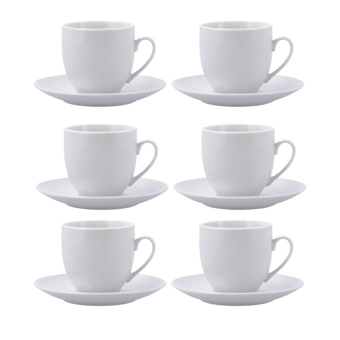 Quid Set 6 Tazas con Plato Porcelana New Renova 20 cL