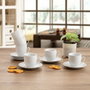 Quid Set 6 Tazas con Plato Porcelana New Renova 20 cL