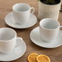 Quid Set 6 Tazas con Plato Porcelana New Renova 20 cL