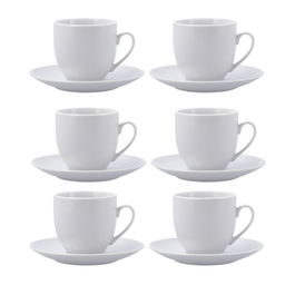 Tasse avec sous-tasse Quid New Renova Blanc Céramique 200 ml (6 Unités)