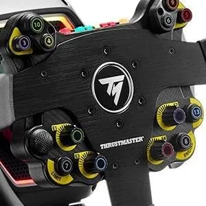Thrustmaster Evo Racing 32R - Volant de course 32 cm en cuir et aluminium, palettes magnétiques, 25 boutons, 7 LEDS - Compatible PC, PS4, PS5, Xbox