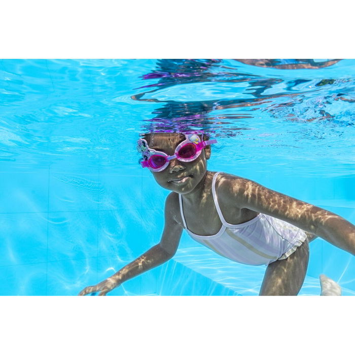 Bestway Lunettes de Natation Enfant Minnie & Friends, Sangle Silicone +3 Ans Piscine et Plage 09112