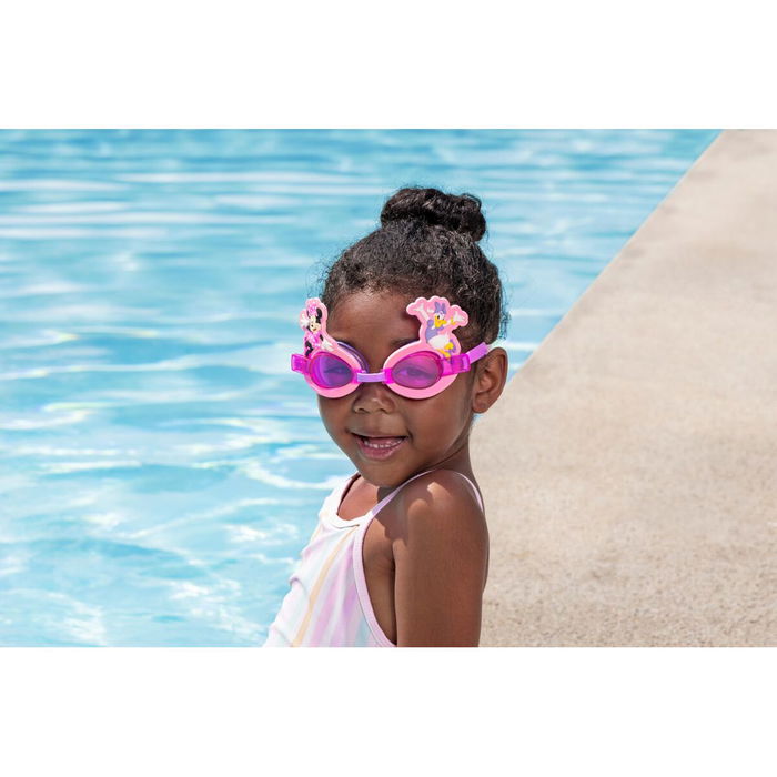 Bestway Lunettes de Natation Enfant Minnie & Friends, Sangle Silicone +3 Ans Piscine et Plage 09112